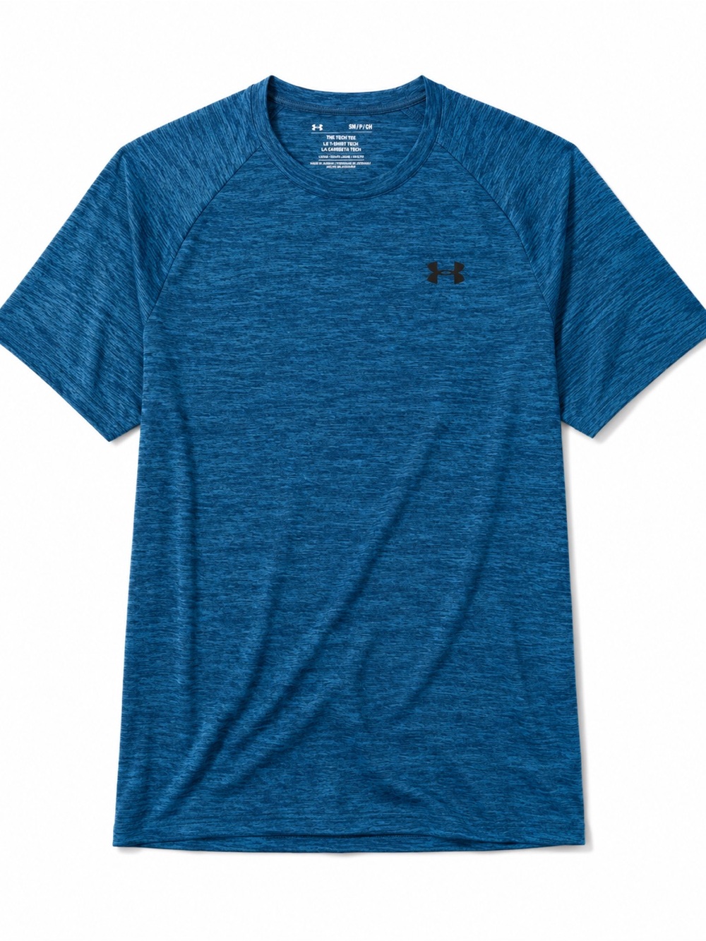 Under Armour Mens Tech Tee Blue Heather Performance Short Sleeve Shirt Small - Picture 1 of 3